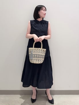 「A DAY IN THE LIFE UNITED ARROWS（アデイインザライフユナイテッドアローズ）のティアードプリーツ ノースリーブワンピース ‐ウォッシャブル‐＜A DAY IN THE LIFE＞（One piece dress、ブルー系）」を使った、ア デイ イン ザ　ライフさん（レディース・155cm）の春コーディネート
