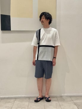 「A DAY IN THE LIFE UNITED ARROWS(アデイインザライフユナイテッドアローズ)のポンチ キリカエ リラックスカットソー<A DAY IN THE LIFE>(Tシャツ/カットソー、その他)」を使った、ア デイ イン ザ ライフさん(レディース・160cm)の夏コーディネート