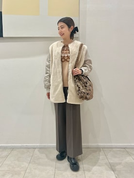 「アイテム（スラックス）」を使った、ア デイ イン ザ　ライフさん（レディース・163cm）の冬コーディネート