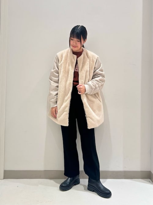 a day in the life フェイクファーコンビブルゾン フェイクファー×ナイロン コンビブルゾン ＜A DAY IN THE LIFE