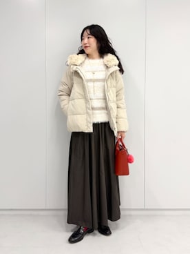 「スカートコーデ」｜「アイテム（ダウンジャケット/コート）」を使った、ア デイ イン ザ　ライフさん（レディース・162cm）の秋コーディネート