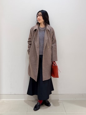 「アイテム（ステンカラーコート）」を使った、ア デイ イン ザ　ライフさん（レディース・162cm）の冬コーディネート