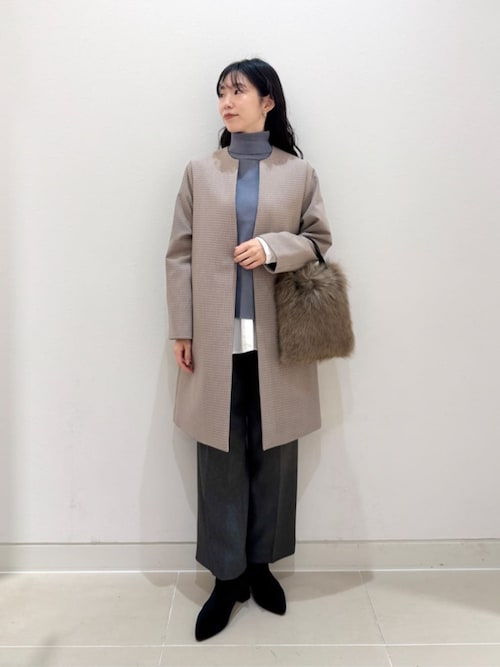 セール】ツイードライク タックワイドパンツ ‐ウォッシャブル