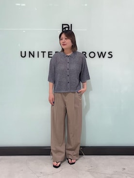 「A DAY IN THE LIFE UNITED ARROWS(アデイインザライフユナイテッドアローズ)のメッシュ ポロカーディガン 5分袖 ‐ウォッシャブル‐<A DAY IN THE LIFE>(カーディガン/ボレロ、その他)」を使った、ア デイ イン ザ ライフさん(レディース・160cm)の夏コーディネート