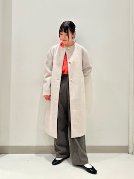 「アイテム（ノーカラーコート）」を使った、ア デイ イン ザ　ライフさん（レディース・157cm）の冬コーディネート