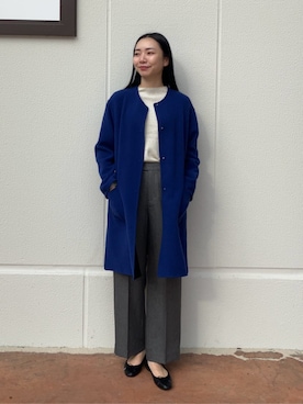 「アイテム（ノーカラーコート）」を使った、ア デイ イン ザ　ライフさん（レディース・168cm）の秋コーディネート