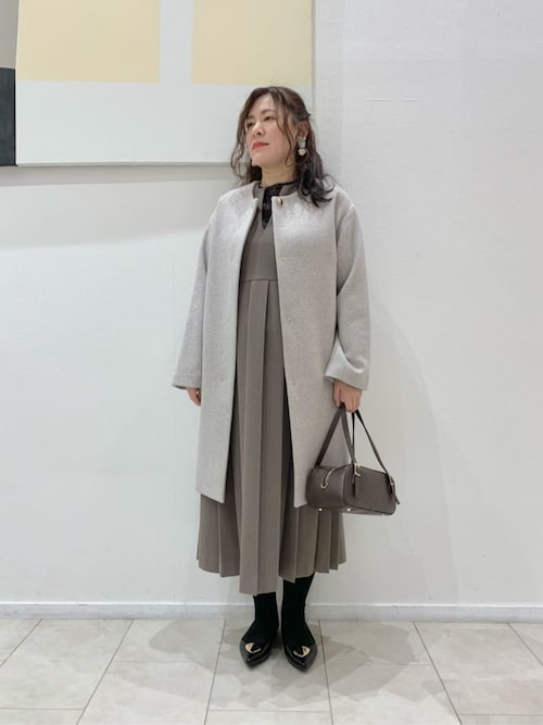 カシミヤブレンド ノーカラーコート ＜A DAY IN THE LIFE＞（ノー