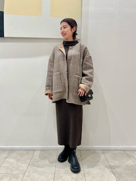 「アイテム（ノーカラーコート）」を使った、ア デイ イン ザ　ライフさん（レディース・163cm）の秋コーディネート