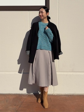 「アイテム（ノーカラーコート）」を使った、ア デイ イン ザ　ライフさん（レディース・168cm）の冬コーディネート