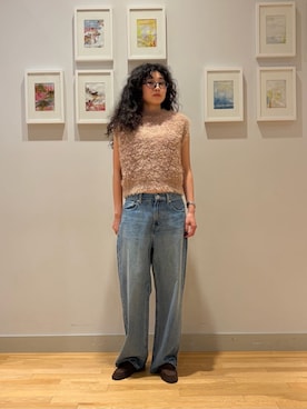 「A DAY IN THE LIFE UNITED ARROWS(アデイインザライフユナイテッドアローズ)のワイド デニム ストレートパンツ <A DAY IN THE LIFE>(その他パンツ、ブルー系)」を使った、ア デイ イン ザ ライフさん(レディース・162cm)の秋コーディネート