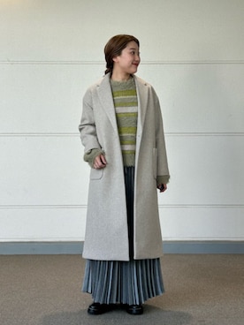 「ニット/セーター」｜「アイテム（チェスターコート）」を使った、ア デイ イン ザ　ライフさん（レディース・156cm）の秋コーディネート