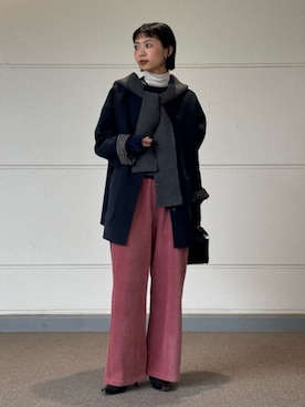 「アイテム（ノーカラーコート）」を使った、ア デイ イン ザ　ライフさん（レディース・160cm）の秋コーディネート