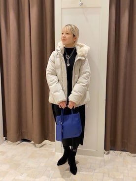 「アイテム（ダウンジャケット/コート、ベージュ系）」を使った、ア デイ イン ザ　ライフさん（レディース・153cm）の冬コーディネート