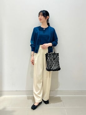 「半袖ニット」｜ア デイ イン ザ　ライフさん（レディース・162cm）の春コーディネート