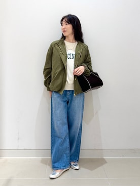 「A DAY IN THE LIFE UNITED ARROWS(アデイインザライフユナイテッドアローズ)のワイド デニム ストレートパンツ <A DAY IN THE LIFE>(その他パンツ、ブルー系)」を使った、ア デイ イン ザ ライフさん(レディース・162cm)の秋コーディネート