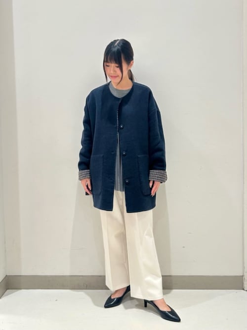 セール】リバー ノーカラーコート ‐リバーシブル‐＜A DAY IN THE LIFE