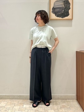 「A DAY IN THE LIFE UNITED ARROWS(アデイインザライフユナイテッドアローズ)のUSAコットン天竺 クルーネックTシャツ <A DAY IN THE LIFE>(Tシャツ/カットソー、グリーン系)」を使った、ア デイ イン ザ ライフさん(レディース・156cm)の夏コーディネート