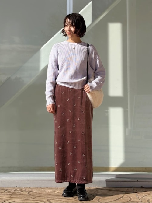 セール】ベロア エンブロイダリー タイトスカート ＜A DAY IN THE LIFE