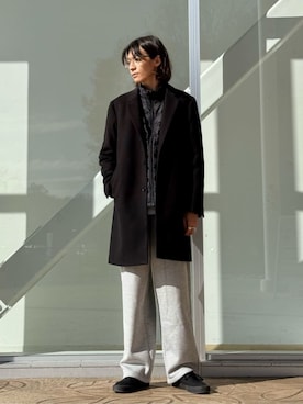 「アイテム（チェスターコート）」を使った、ア デイ イン ザ　ライフさん（メンズ・182cm）の冬コーディネート