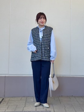 「A DAY IN THE LIFE UNITED ARROWS（アデイインザライフユナイテッドアローズ）のミックスツイード キーネックベスト メランジ ＜A DAY IN THE LIFE＞（Vest、その他）」を使った、ア デイ イン ザ　ライフさん（レディース・155cm）の春コーディネート