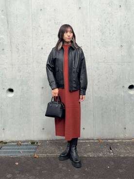 「アイテム（ワンピース、オレンジ系）」を使った、ア デイ イン ザ　ライフさん（レディース・160cm）の冬コーディネート
