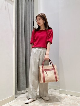 「半袖ニット」｜ア デイ イン ザ　ライフさん（レディース・160cm）の春コーディネート