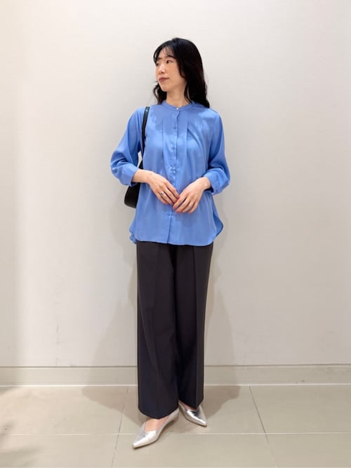【LT.BLUE】バックプリーツ チュニックシャツ 7分袖 <A DAY IN THE LIFE> バックプリーツ チュニックシャツ 7分袖 ＜A DAY IN THE LIFE