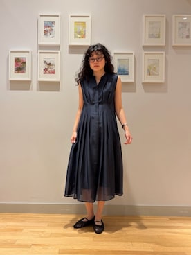 「A DAY IN THE LIFE UNITED ARROWS(アデイインザライフユナイテッドアローズ)のシアータック スキッパーワンピース ‐ウォッシャブル‐<A DAY IN THE LIFE>(ワンピース、ブルー系)」を使った、ア デイ イン ザ ライフさん(レディース・156cm)の夏コーディネート