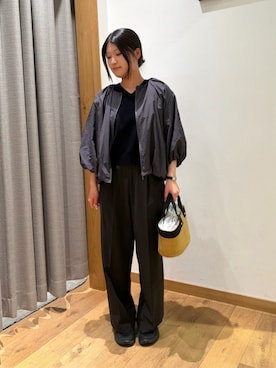 「A DAY IN THE LIFE UNITED ARROWS（アデイインザライフユナイテッドアローズ）のバルーンブルゾン 6分袖＜A DAY IN THE LIFE＞（Blouson、グレー系）」を使った、ア デイ イン ザ　ライフさん（レディース・155cm）の春コーディネート