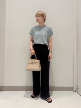 「半袖ニット」｜ア デイ イン ザ　ライフさん（レディース・159cm）の夏コーディネート