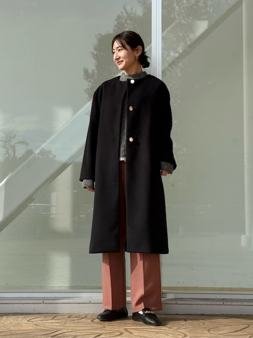 セール】ニットモッサ ノーカラーコート ＜A DAY IN THE LIFE＞（ノー