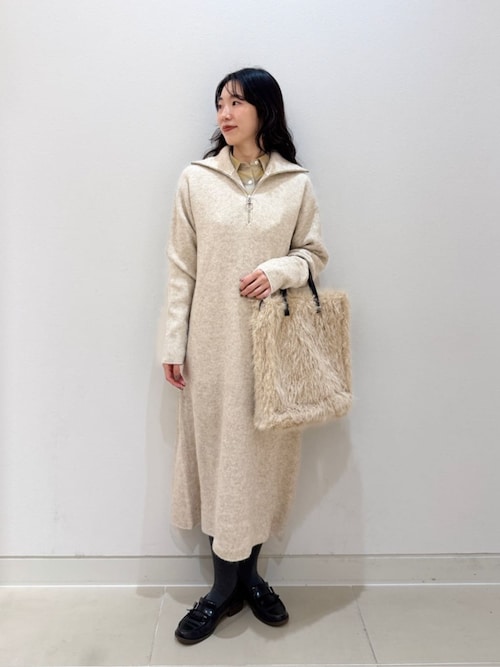 セール】ハーフジップ ニットワンピース ‐ウォッシャブル‐＜A DAY IN