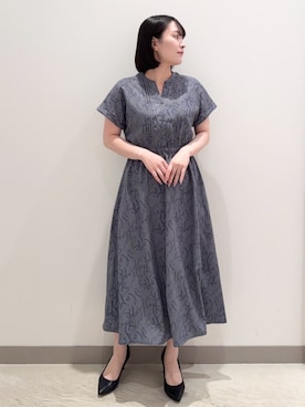 「A DAY IN THE LIFE UNITED ARROWS（アデイインザライフユナイテッドアローズ）のプリント ピンタック スキッパーワンピース ＜A DAY IN THE LIFE＞（One piece dress、グレー系）」を使った、ア デイ イン ザ　ライフさん（レディース・155cm）の春コーディネート