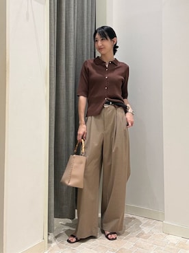 「半袖ニット」｜ア デイ イン ザ　ライフさん（レディース・163cm）の夏コーディネート