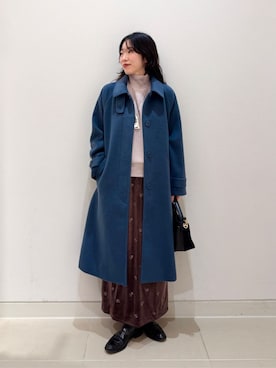 「アイテム（ステンカラーコート）」を使った、ア デイ イン ザ　ライフさん（レディース・162cm）の冬コーディネート