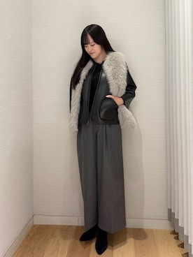 「レザーコート」｜ア デイ イン ザ　ライフさん（レディース・170cm）の冬コーディネート