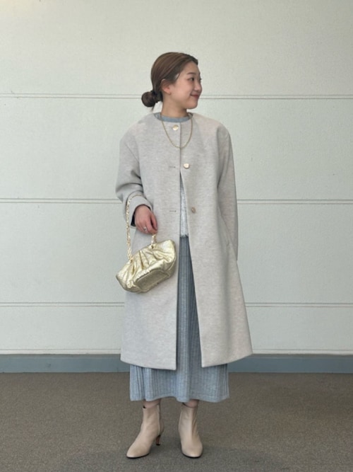 セール】ニットモッサ ノーカラーコート ＜A DAY IN THE LIFE＞（ノー