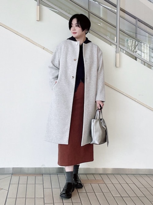 セール】ニットモッサ ノーカラーコート ＜A DAY IN THE LIFE＞（ノー