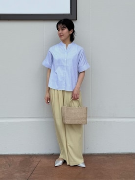 「A DAY IN THE LIFE UNITED ARROWS（アデイインザライフユナイテッドアローズ）のスキッパー フォルム シャツ 5分袖 ＜A DAY IN THE LIFE＞（Shirts、その他）」を使った、ア デイ イン ザ　ライフさん（レディース・155cm）の春コーディネート
