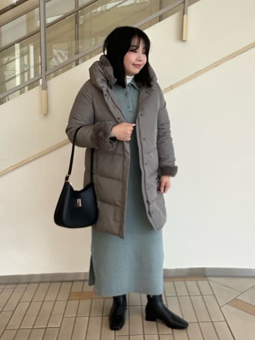 セール】フェイクファー ショールカラー ダウンコート＜A DAY IN THE