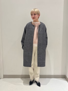 「アイテム（ノーカラーコート）」を使った、ア デイ イン ザ　ライフさん（レディース・159cm）の冬コーディネート