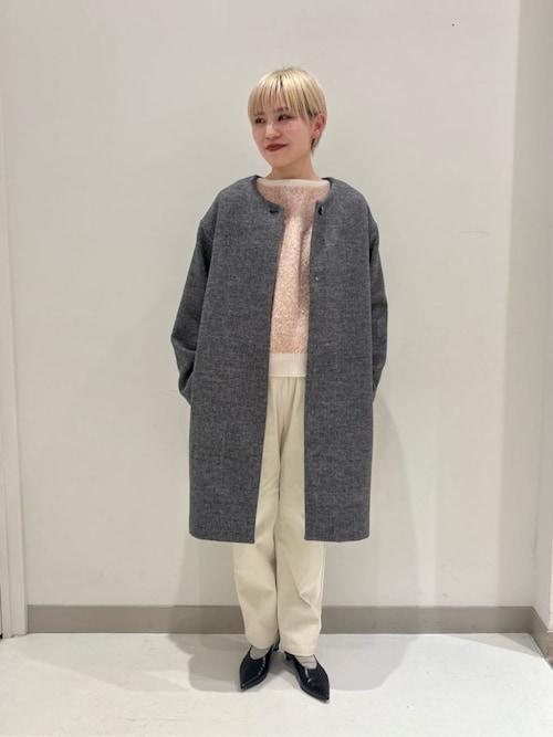 カシミヤブレンド ノーカラーコート ＜A DAY IN THE LIFE＞（ノー