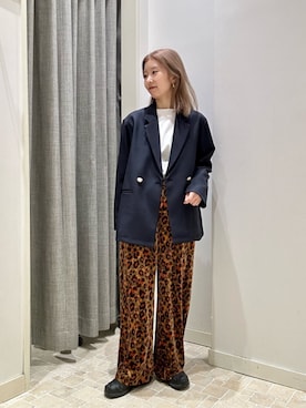 「A DAY IN THE LIFE UNITED ARROWS(アデイインザライフユナイテッドアローズ)のツイル メタルボタン ダブルジャケット ‐ウォッシャブル‐<A DAY IN THE LIFE>(Tシャツ/カットソー、ブルー系)」を使った、ア デイ イン ザ ライフさん(レディース・162cm)の秋コーディネート