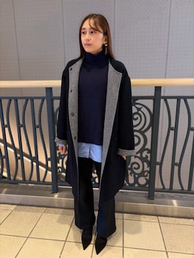 「アイテム（ノーカラーコート）」を使った、ア デイ イン ザ　ライフさん（レディース・153cm）の冬コーディネート
