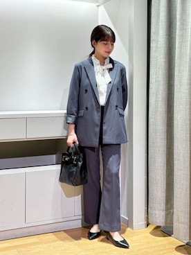 「A DAY IN THE LIFE UNITED ARROWS(アデイインザライフユナイテッドアローズ)のボウタイ フリルネックブラウス <A DAY IN THE LIFE>(シャツ/ブラウス、その他)」を使った、ア デイ イン ザ ライフさん(レディース・162cm)の秋コーディネート