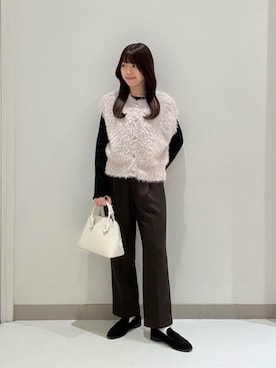 「A DAY IN THE LIFE UNITED ARROWS(アデイインザライフユナイテッドアローズ)のラメ リブ メローカットソー <A DAY IN THE LIFE>(Tシャツ/カットソー、ブラック系)」を使った、ア デイ イン ザ ライフさん(レディース・162cm)の秋コーディネート