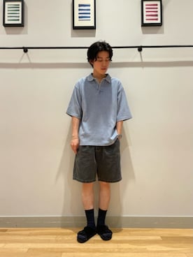 「A DAY IN THE LIFE UNITED ARROWS(アデイインザライフユナイテッドアローズ)のフェード ツイル 1プリーツ バギーショーツ<A DAY IN THE LIFE>(その他パンツ、ブラック系)」を使った、ア デイ イン ザ ライフさん(レディース・160cm)の夏コーディネート