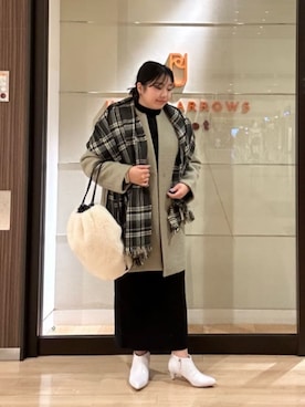 「チェック柄」｜「アイテム（その他アウター）」を使った、ア デイ イン ザ　ライフさん（レディース・156cm）の秋コーディネート