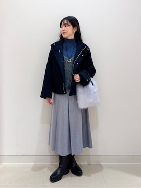 「スカートコーデ」｜「アイテム（ブルゾン）」を使った、ア デイ イン ザ　ライフさん（レディース・162cm）の秋コーディネート