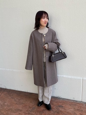 「アイテム（ノーカラーコート）」を使った、ア デイ イン ザ　ライフさん（レディース・153cm）の冬コーディネート